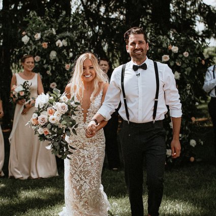 Bows & Lavender featured in Sarah and Andrew’s Country Chic Wedding at Cambium Farms