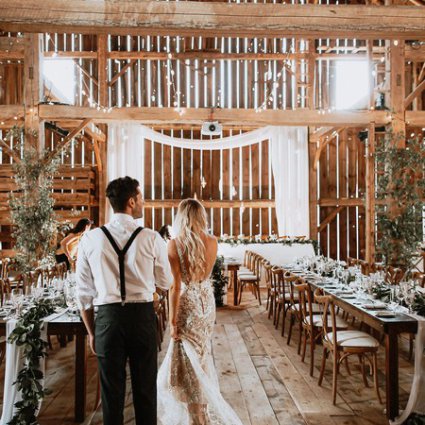 Lovely in Lace Events & Co. featured in Sarah and Andrew’s Country Chic Wedding at Cambium Farms