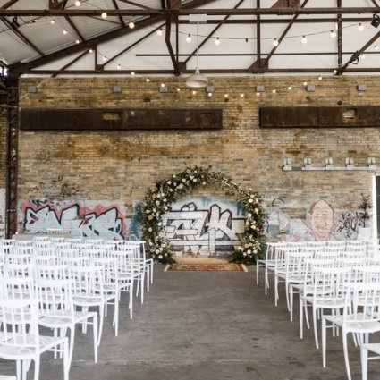 Bisous Events featured in Alexis and Aaron’s Romantic Evergreen Brick Works Wedding