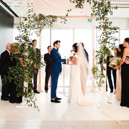 Blush and Bloom featured in Courtney and Aaron’s Glam Wedding at the Globe and Mail Centre