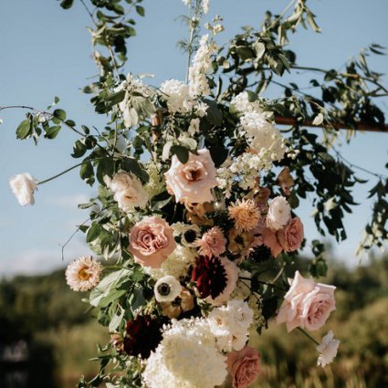 Hunt and Gather featured in Leslie and Damien’s Rustic-Chic Wedding at Evergreen Brick Works