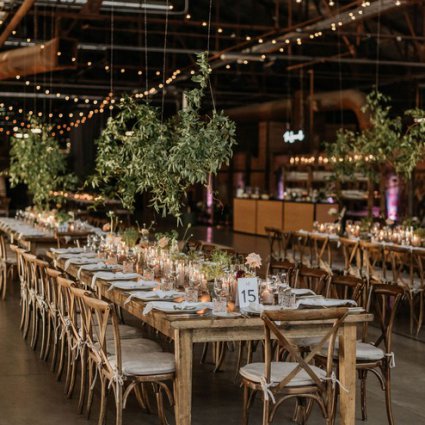 Ashley Pigott Events featured in Leslie and Damien’s Rustic-Chic Wedding at Evergreen Brick Works