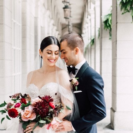 DFD Event Solutions featured in Christine and Noah’s Romantic Toronto Wedding at the Burroughes