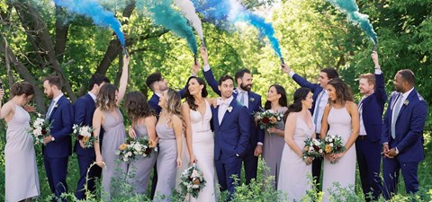 Kayla and Mike's Blue-and-White Wedding at the Symes
