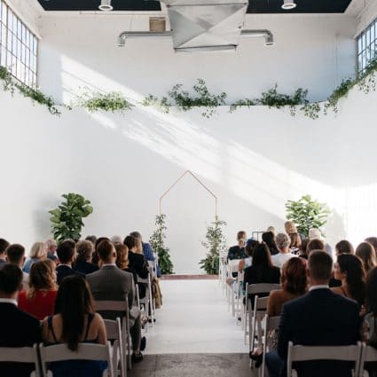 Rikki Marcone Floral & Event Design featured in Caslon and Nick’s Playful and Romantic Wedding at District 28