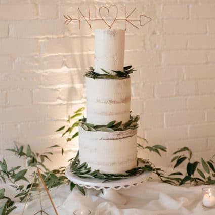 Nat Bakes Cakes featured in Caslon and Nick’s Playful and Romantic Wedding at District 28
