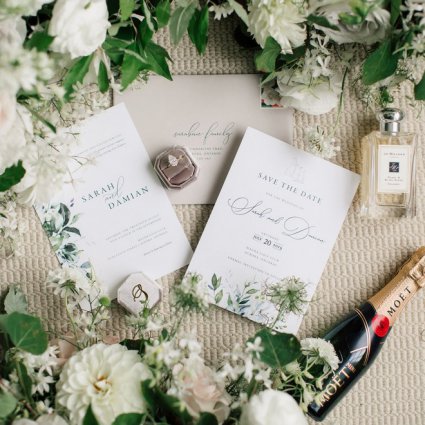 Brooklin Paper Co. featured in Sarah and Damian’s European Style Wedding at Magna Golf Club