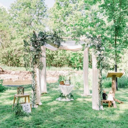 chuppah.ca featured in Charmaine and Edmond’s Toronto Ravine Elopement