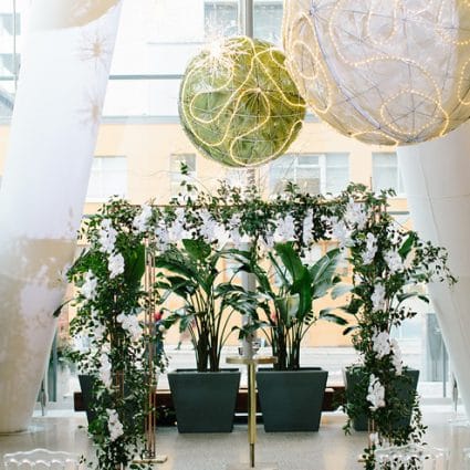 chuppah.ca featured in Erin and Tony’s Stylish Wedding at Ricarda’s