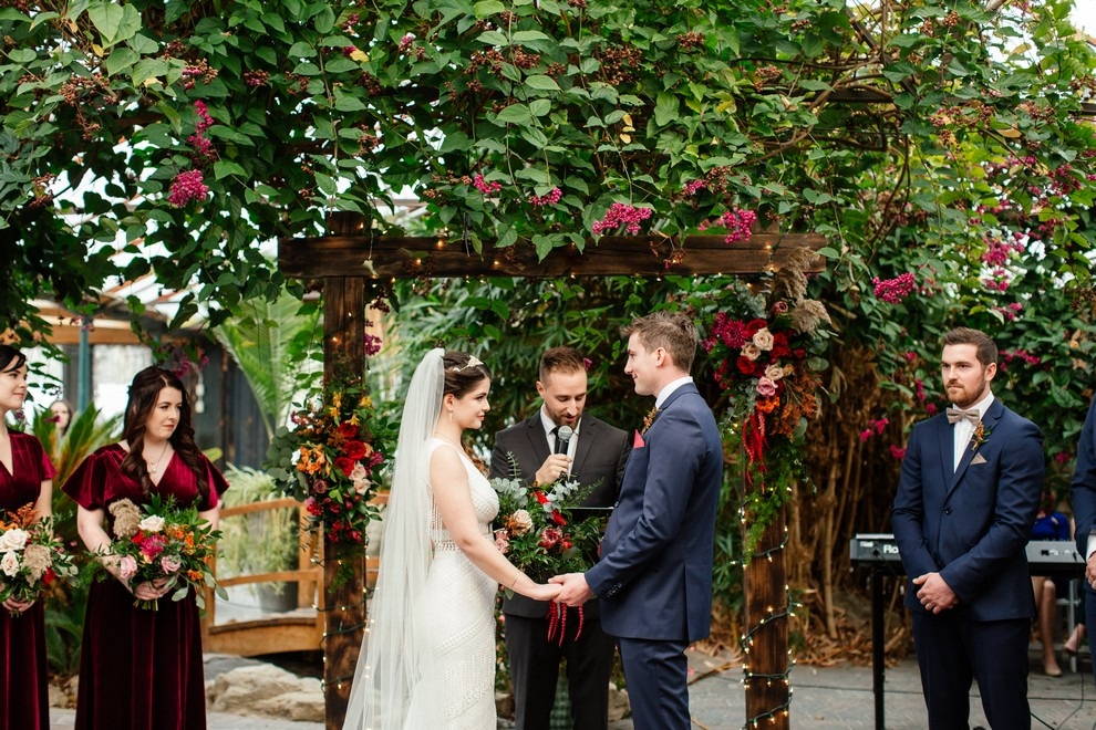Brianna and Mark's Charming Winter Wedding at The Madison Greenhouse Event Venue