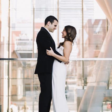 Cantor Ben Silverberg featured in Zoe and Rossi’s Modern, Romantic Wedding at Ricarda’s