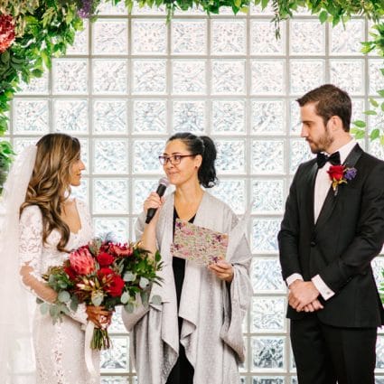 The Marrying Lady featured in Jaspreet and Chris’ Cozy-Chic Wedding at 99 Sudbury Event Space