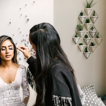 Jen Evoy Makeup Studio featured in Jaspreet and Chris’ Cozy-Chic Wedding at 99 Sudbury Event Space