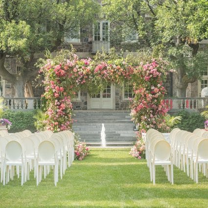 Loki Hair Studio featured in Yuliya and Gary’s Lush Wedding at Graydon Hall