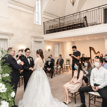 Denise Fung, Harpist featured in Yilin and Alson’s Summer Nuptials Amidst the COVID-19 Pandemic