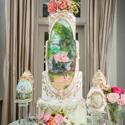 Fine Cakes By Zehra featured in Yuliya and Gary’s Lush Wedding at Graydon Hall
