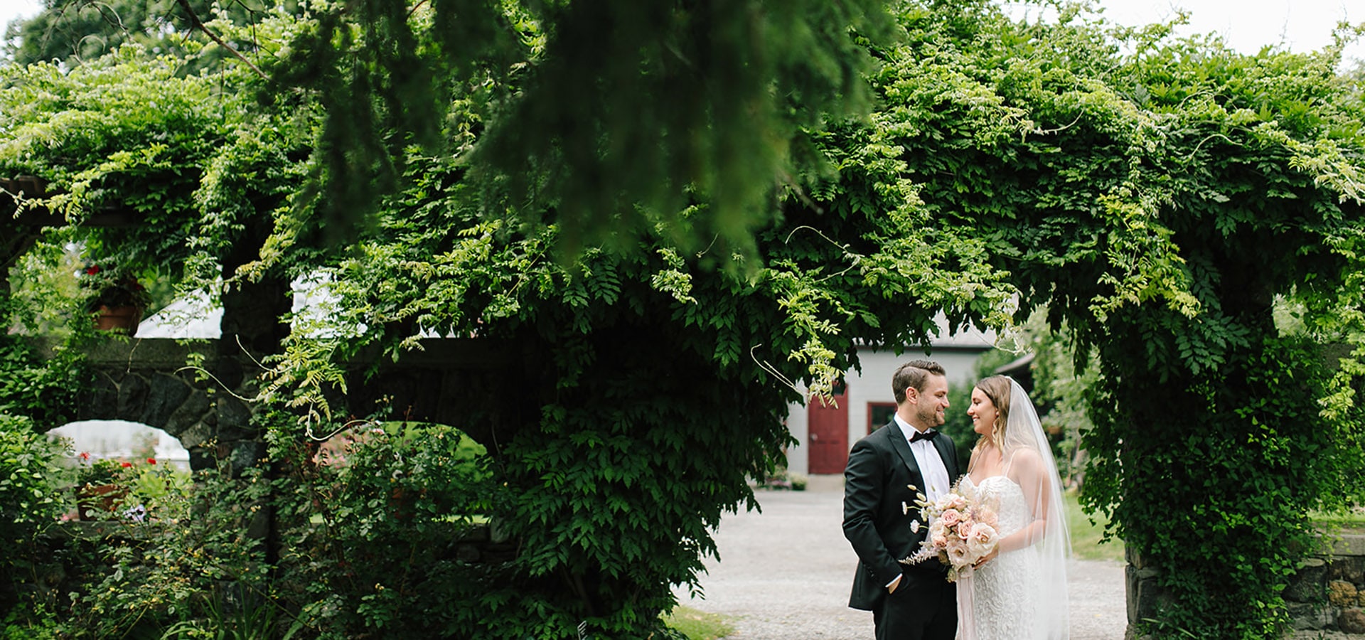 Hero image for Jenna and Rob’s Chic Wedding at the Fermenting Cellar