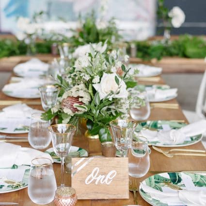 Around the Table featured in Stephanie and Shaki’s Tropical Meets Industrial Style Wedding…