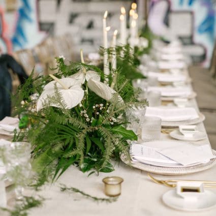 THORN Floral featured in Shannon and Mike’s Romantic Nuptials at Evergreen Brick Works