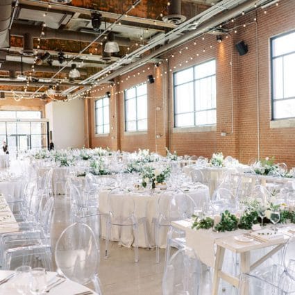 Contemporary Furniture Rentals featured in Jessica and Matt’s Bright Big Day at The Symes