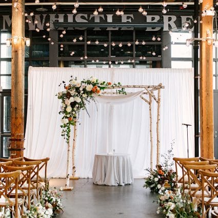 Lindsie Grey featured in Amy and Jason’s City Chic Wedding at Steam Whistle Brewery