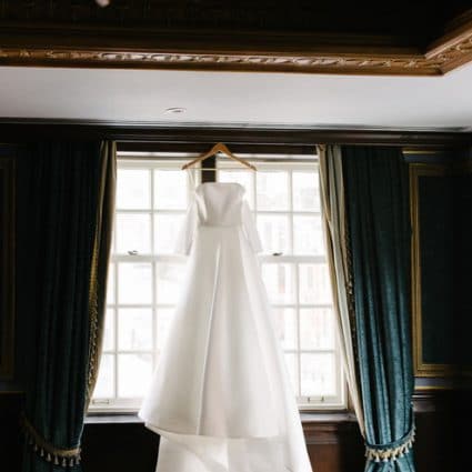Kleinfeld Hudson's Bay featured in Dina and Chris’ Elegant Wedding at the Windsor Arms Hotel
