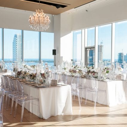 Fab Fête Event Planning Boutique featured in Candice and Cory’s Stunning Wedding at The Globe and Mail Centre