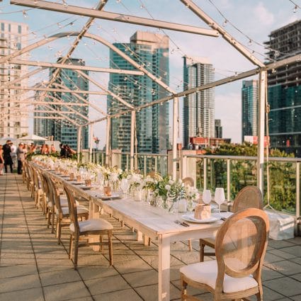 Detailz Couture Event Rentals featured in Courtney and Shael’s Rooftop Wedding at The SOHO Hotel