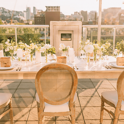 Raquel Walman Creative Studio featured in Courtney and Shael’s Rooftop Wedding at The SOHO Hotel