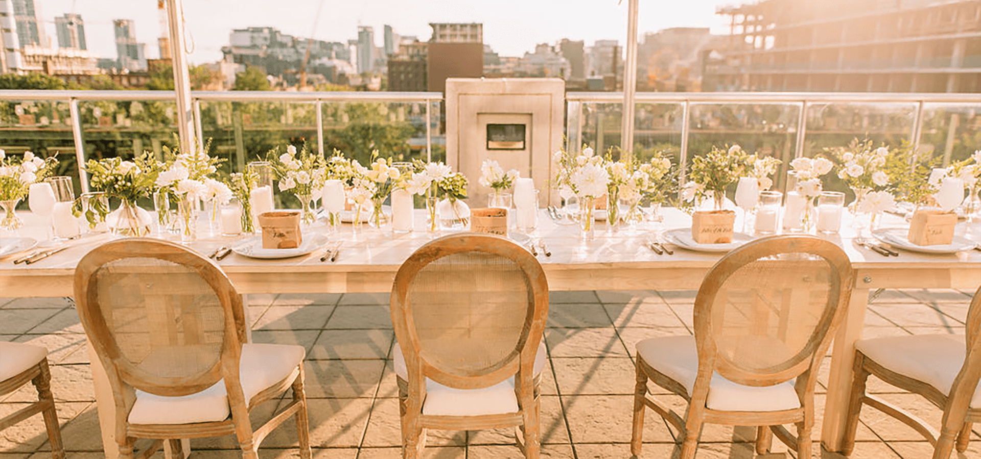Hero image for Courtney and Shael’s Rooftop Wedding at The SOHO Hotel