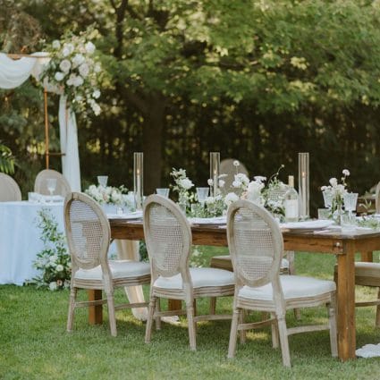 Table Tales featured in Dreamy Inspiration for an Outdoor Intimate Wedding