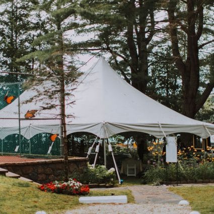 Create Shade Party Tent Rental featured in Cydney and Jay’s Sweet Summer Cottage Wedding