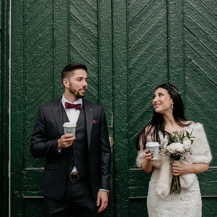 Whim & Willow Photography featured in Pam and Marco’s Cozy Wedding at The Loft in The Distillery Di…