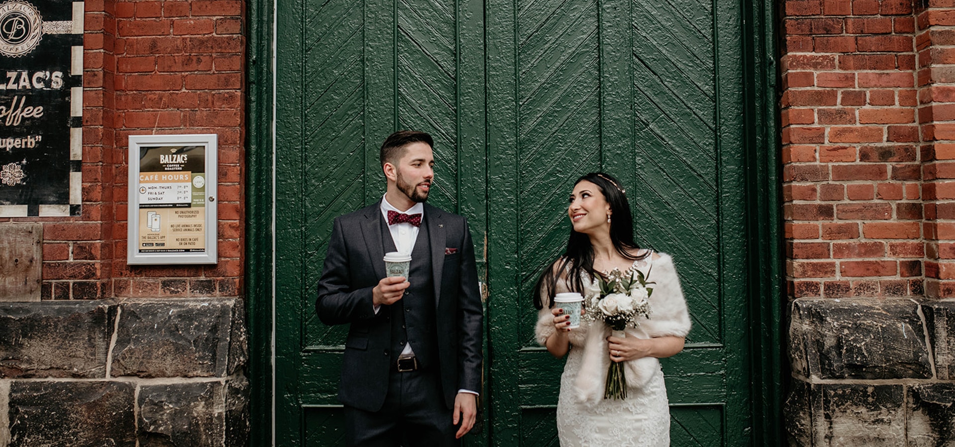 Hero image for Pam and Marco’s Cozy Wedding at The Loft in The Distillery District