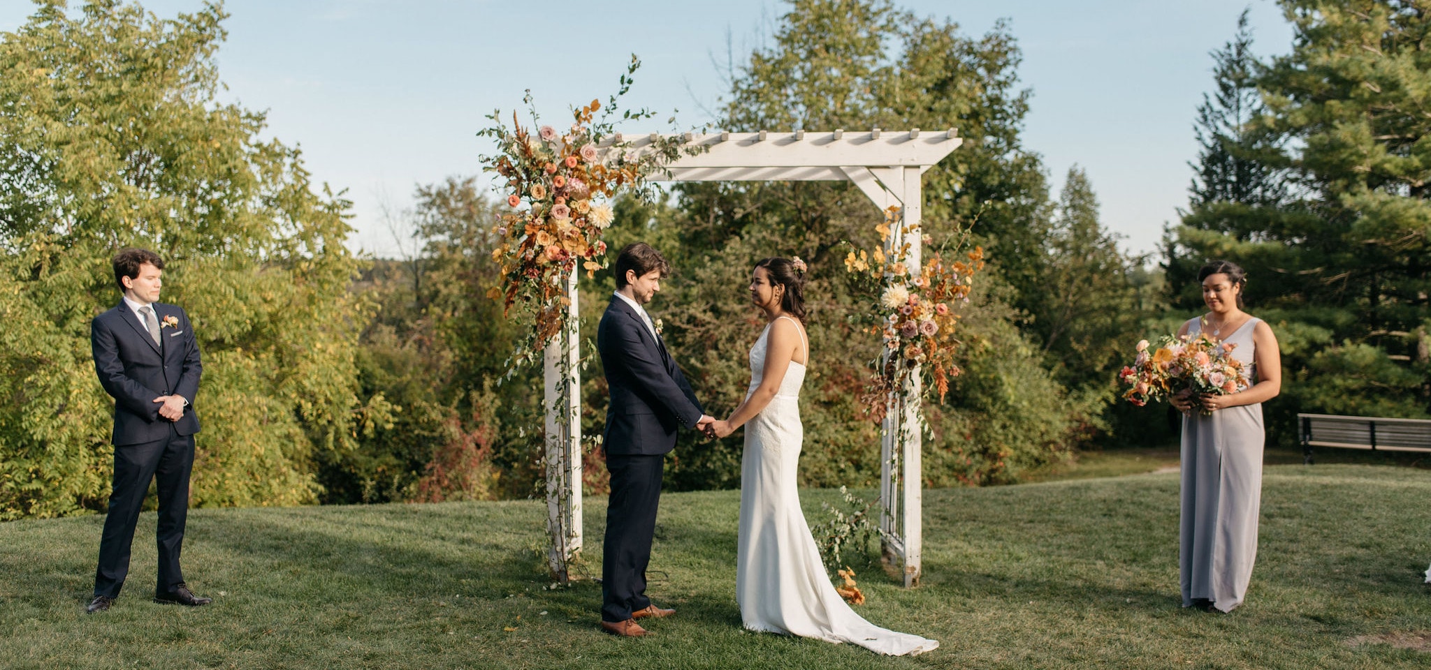 Hero image for Nicky and Ben’s Sweet Intimate Micro-Wedding at McMichael Canadian Art Collection