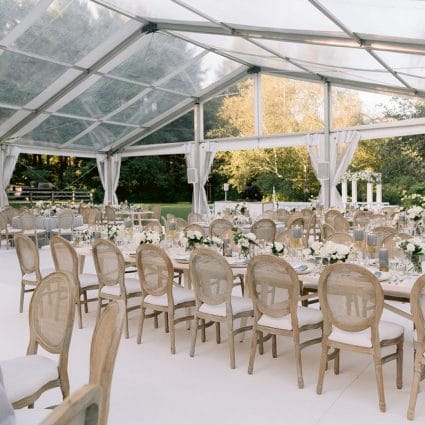 Advanced Tent Rental featured in Sierra and Cory’s Luxurious Tented Affair