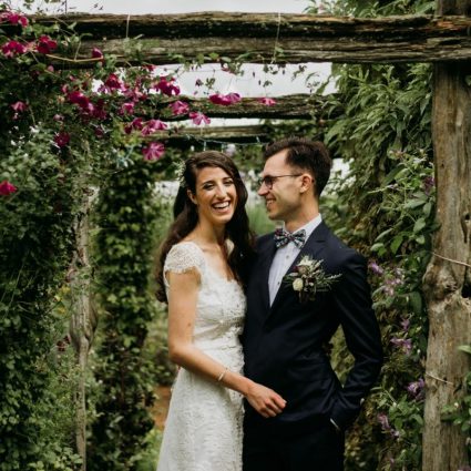 Heirloom Toronto featured in Abigail and Nigel’s Elegant Tented Wedding at Meadow View Gar…