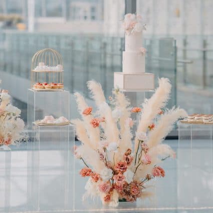 Olivia Yang Cake Studio featured in Chushan and David’s Alluring Wedding at Hotel X Toronto