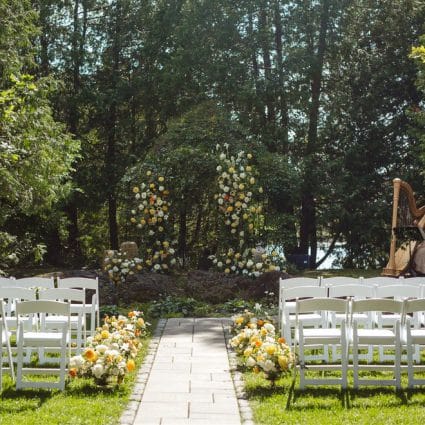 Harpist Miranda Wong featured in Lydia and Victor’s Stunning Tented Wedding at The Millcroft I…