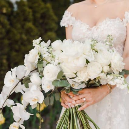 Royal Orchid Florist featured in Cassandra and Eric’s Luxuriously Lush Wedding at Casa Loma