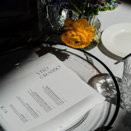 Simply Beautiful Decor featured in Elena and André’s Brilliant Minimalist Wedding at the Grace