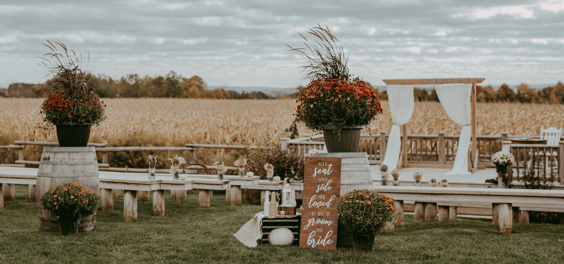 Hero image for Danielle and Keith’s Sweet Rustic Wedding At The Bradford Barn