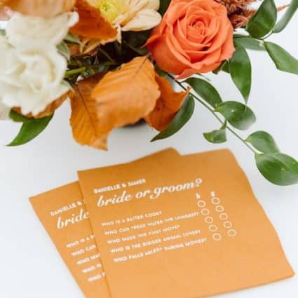 Paper & Poste featured in Danielle and James’ Colourful and Lively Wedding at Steam Whi…
