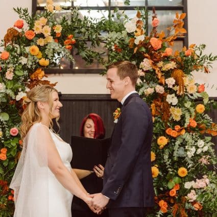 Sarahmonies featured in Danielle and James’ Colourful and Lively Wedding at Steam Whi…