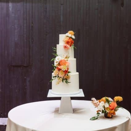 Guerdoo Cakes featured in Danielle and James’ Colourful and Lively Wedding at Steam Whi…
