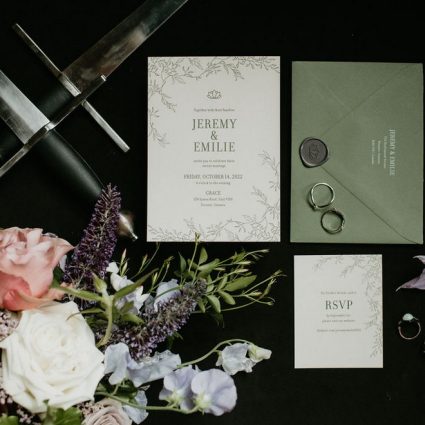 Paper & Poste featured in Emilie and Jeremy’s Magnificent and Lively Wedding at Grace