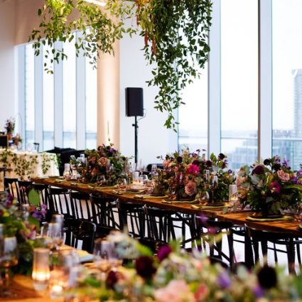 Event Rental Group featured in Hilary and Dan’s Colourful Modern Wedding at The Globe and Ma…