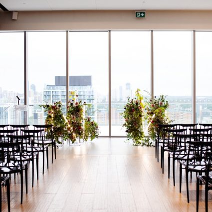 The Globe and Mail Centre featured in Hilary and Dan’s Colourful Modern Wedding at The Globe and Ma…