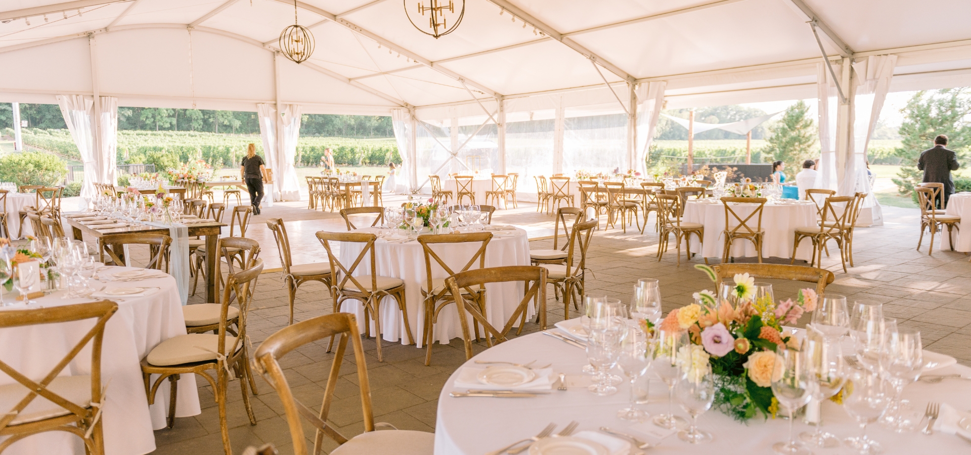 Hero image for Jasmine and Mateo’s Lively Rustic Elegance at Chateau Des Charmes