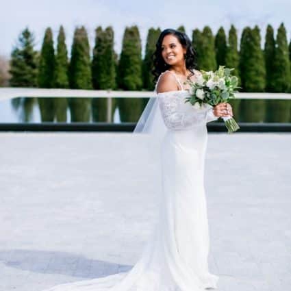 David's Bridal featured in Michael and Hiwot’s Timeless Heritage Wedding at Paramount Ev…